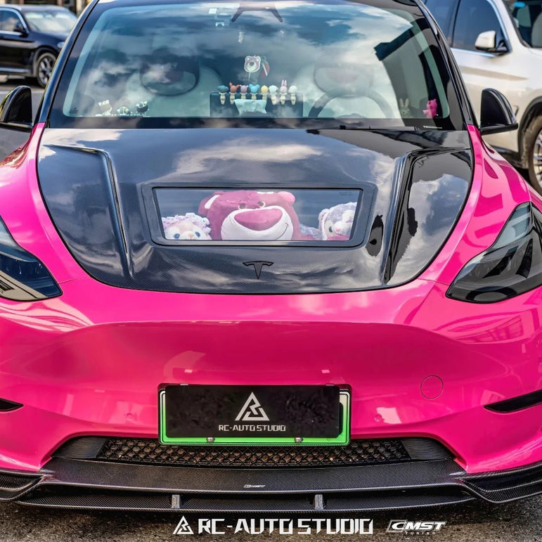 CMST Tuning Carbon Fiber Hood Clearview Glass Transparent for Tesla Model Y Aftermarket Carbon Fiber Part / Bodykit - Robot Bodykits