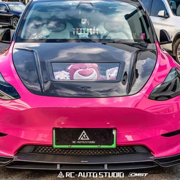 CMST Tuning Carbon Fiber Hood Clearview Glass Transparent for Tesla Model Y Aftermarket Carbon Fiber Part / Bodykit - Robot Bodykits