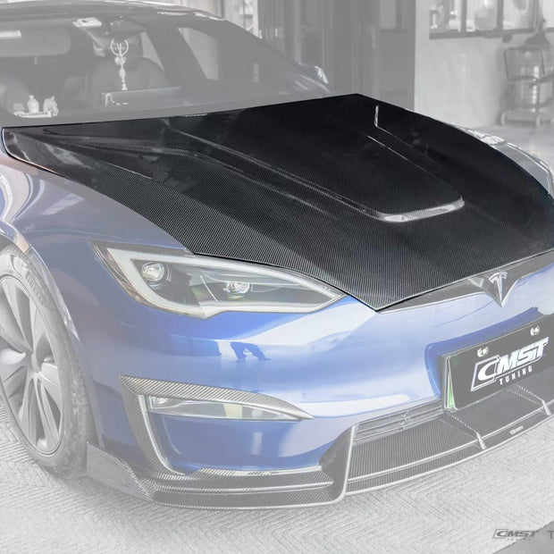 CMST Tuning Carbon Fiber Hood Ver.2 for Tesla Model S 2023+ Aftermarket Carbon Fiber Part / Bodykit - Robot Bodykits