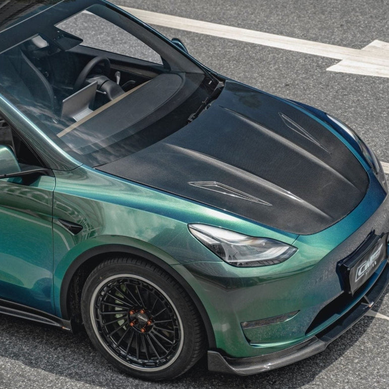 CMST Tuning Carbon Fiber Hood Ver.2 for Tesla Model Y Aftermarket Carbon Fiber Part / Bodykit - Robot Bodykits
