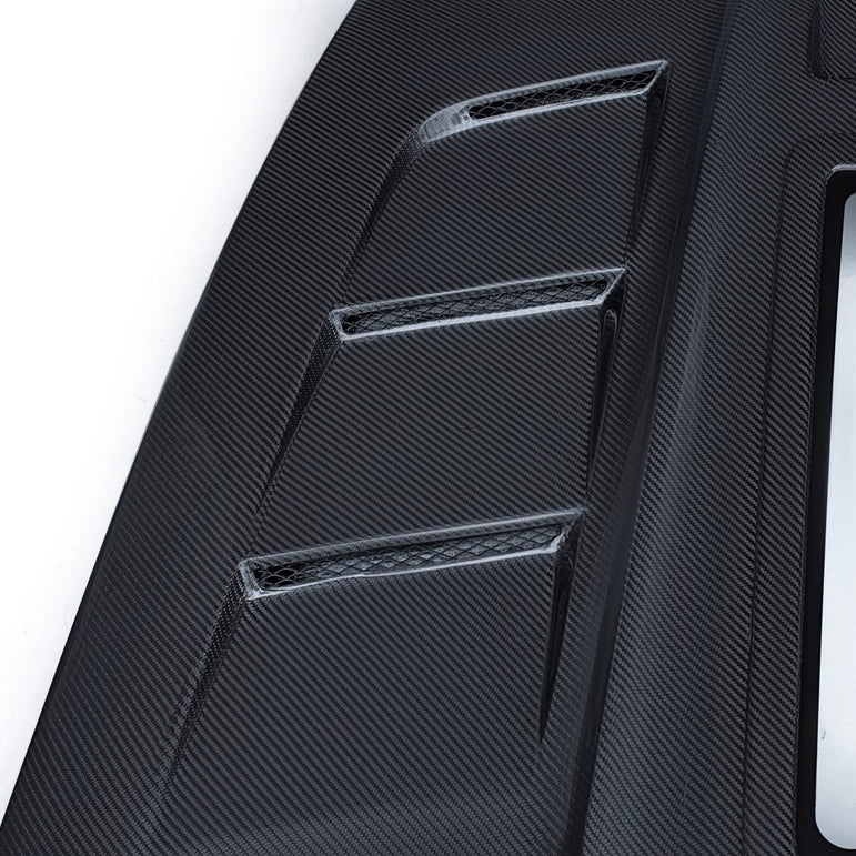CMST Tuning Carbon Fiber Hood with Tempered Glass for Nissan 370Z Z34 Fairlady Z Aftermarket Carbon Fiber Part / Bodykit - Robot Bodykits