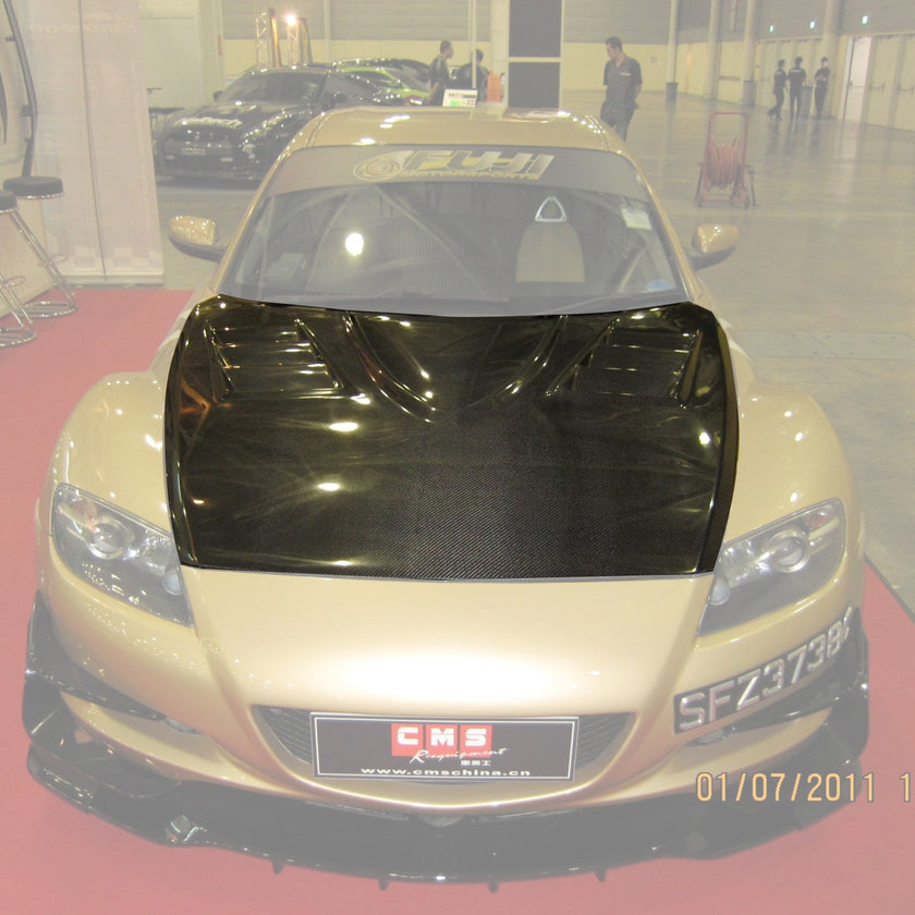 CMST Tuning Carbon Fiber Hood With Vent for Mazda RX-8 RX8 Vented Aftermarket Carbon Fiber Part / Bodykit - Robot Bodykits