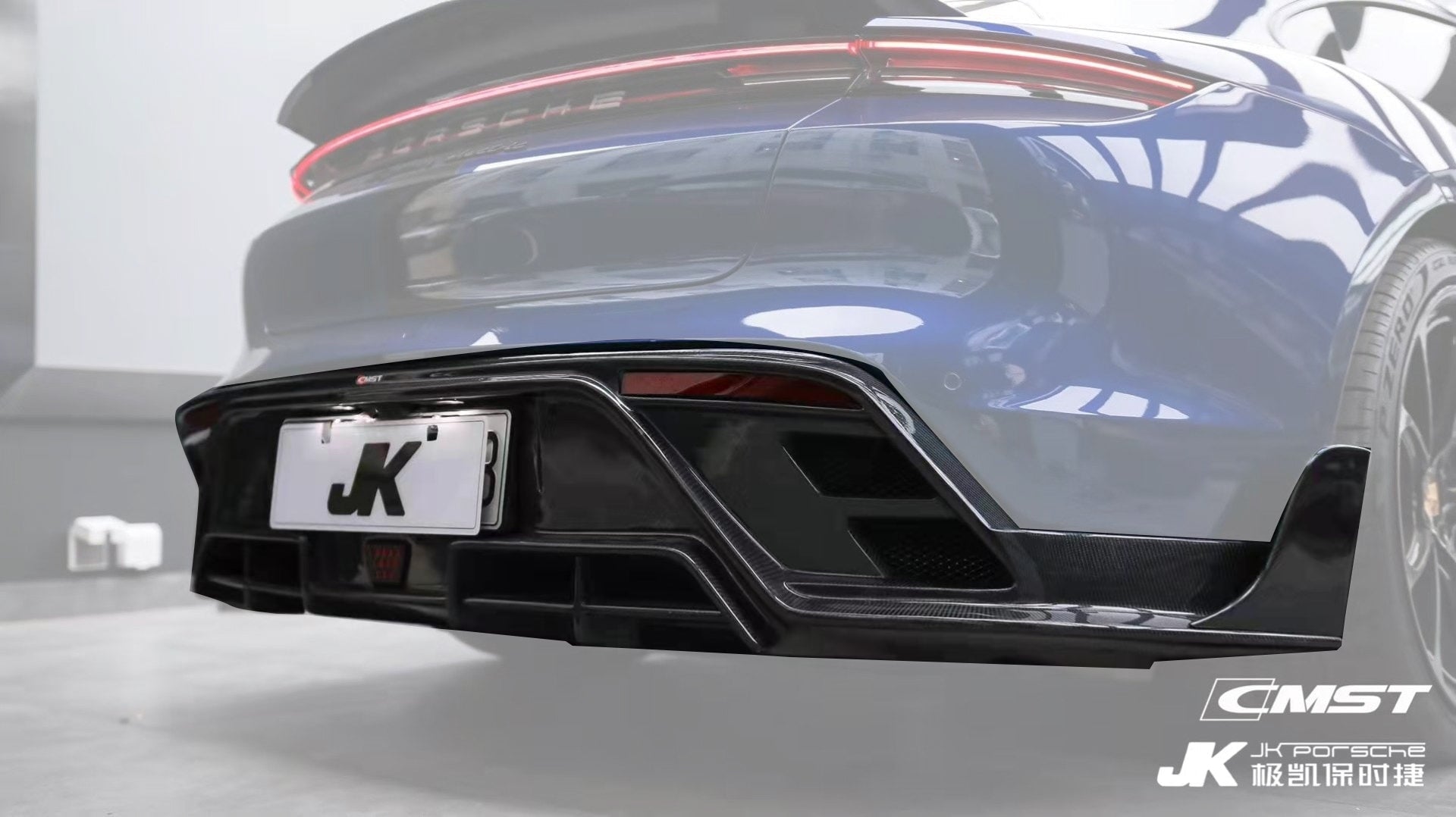 CMST Tuning Carbon Fiber Rear Diffuser & Canards for Porsche Taycan Base, 4S, and Gran Turismo Aftermarket Carbon Fiber Part / Bodykit - Robot Bodykits