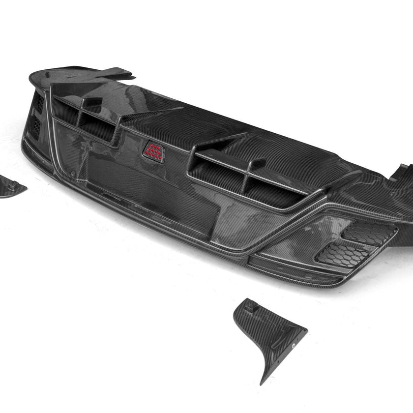 CMST Tuning Carbon Fiber Rear Diffuser & Canards for Porsche Taycan Base, 4S, and Gran Turismo Aftermarket Carbon Fiber Part / Bodykit - Robot Bodykits