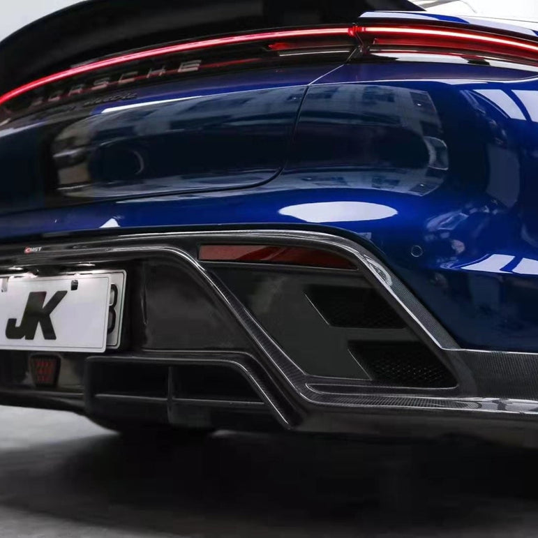 CMST Tuning Carbon Fiber Rear Diffuser & Canards for Porsche Taycan Base, 4S, and Gran Turismo Aftermarket Carbon Fiber Part / Bodykit - Robot Bodykits