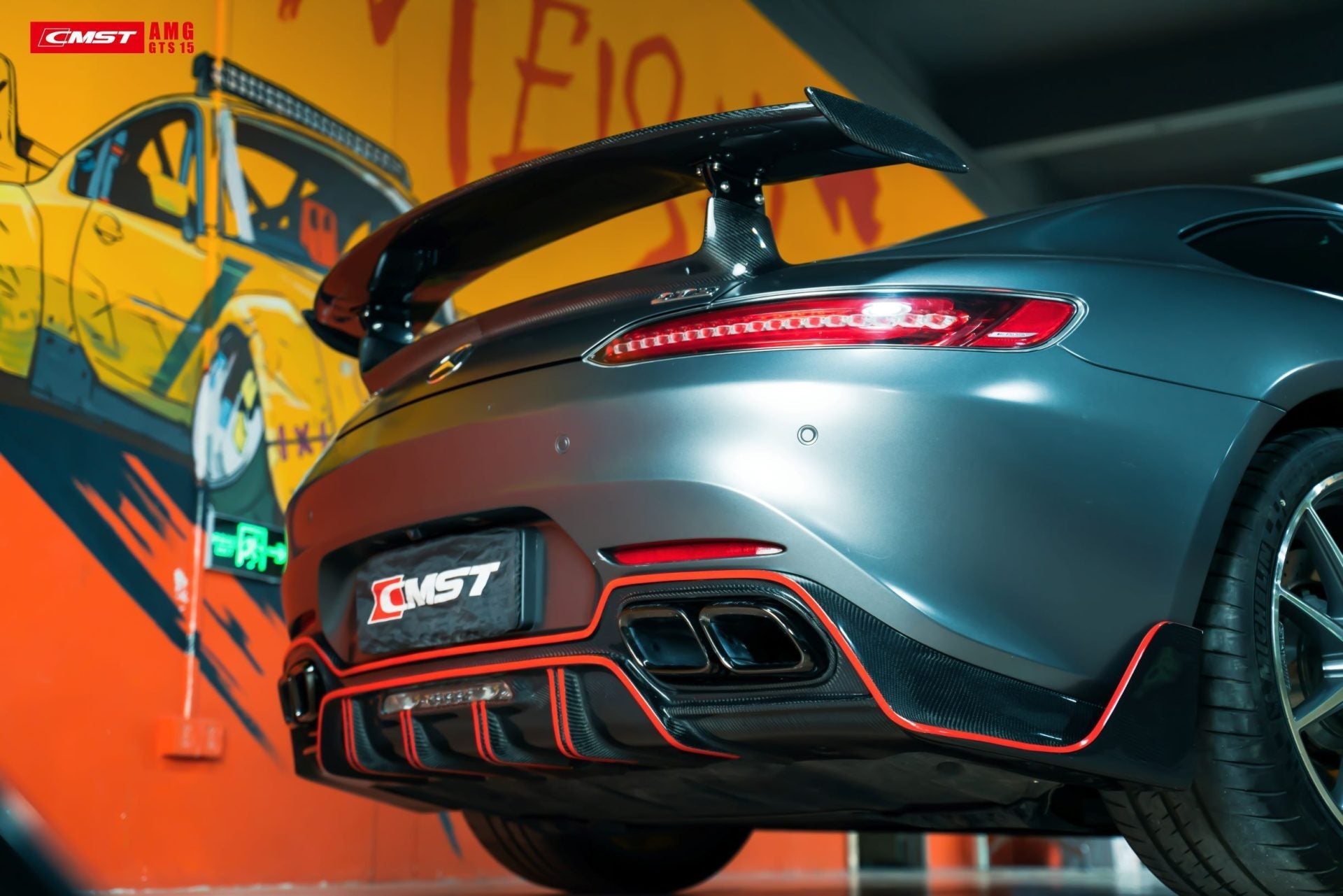 CMST Tuning Carbon Fiber Rear Spoiler Wing Ver.1 for Mercedes Benz C190 AMG GT GTS 2015-ON Aftermarket Carbon Fiber Part / Bodykit - Robot Bodykits