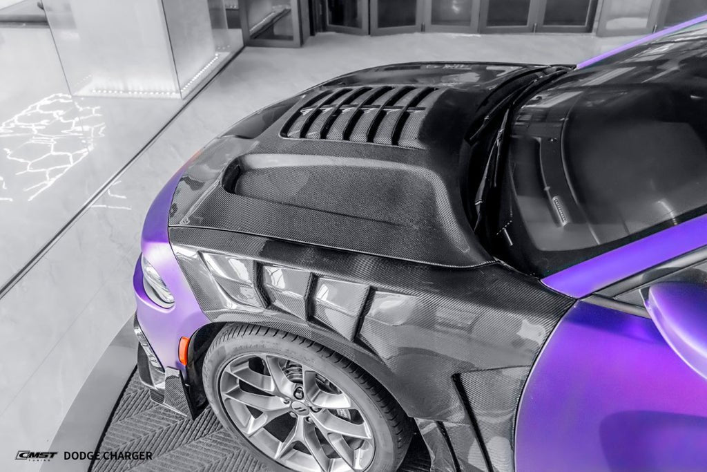 CMST Tuning Carbon Fiber V2 Hood for Dodge Charger 2015-2023 Aftermarket Carbon Fiber Part / Bodykit - Robot Bodykits