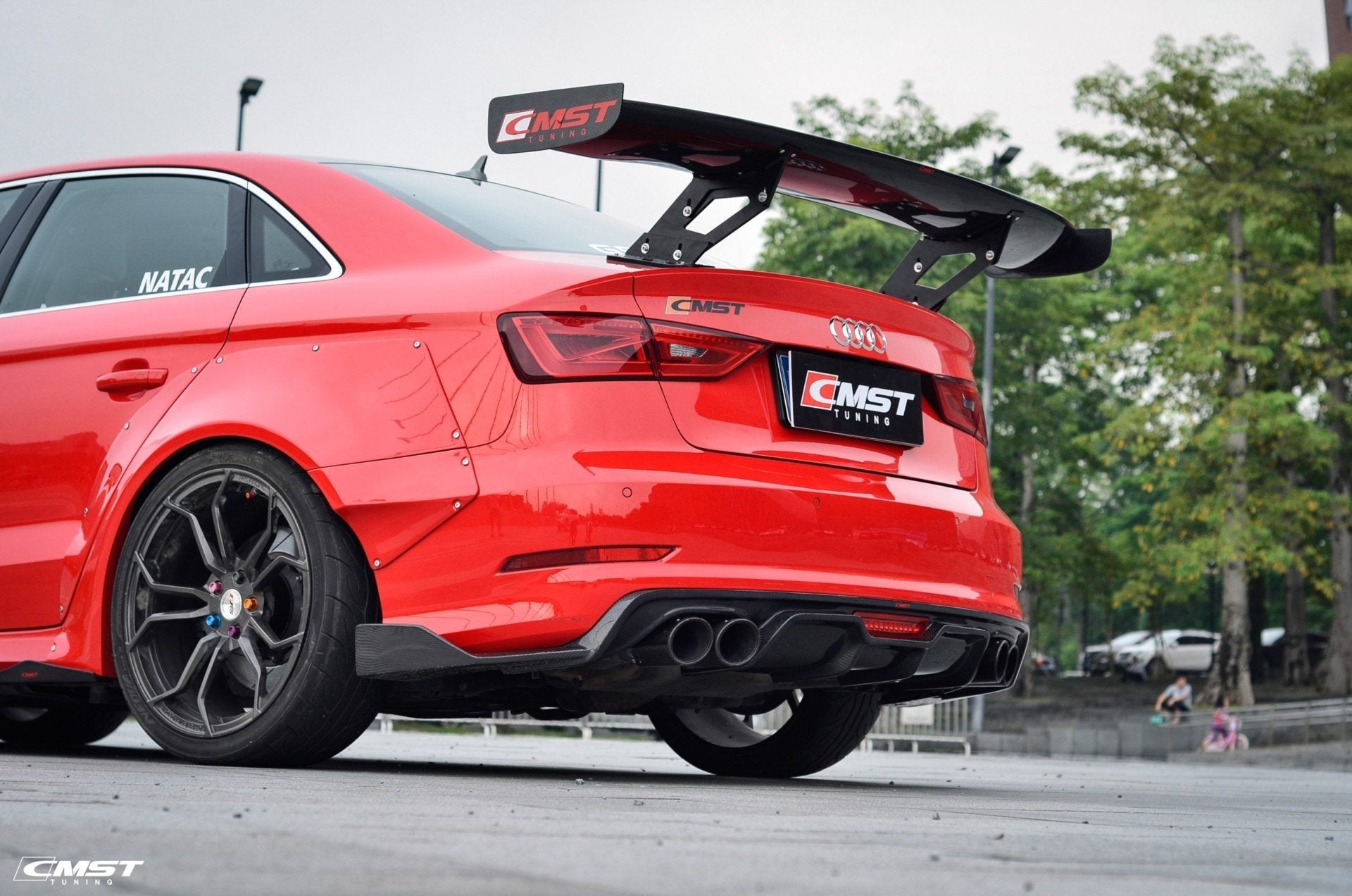 CMST Tuning Carbon Rear Spoiler GT Wing Ver.1 for Audi A3 S3 RS3 2014 - 2020 Aftermarket Carbon Fiber Part / Bodykit - Robot Bodykits