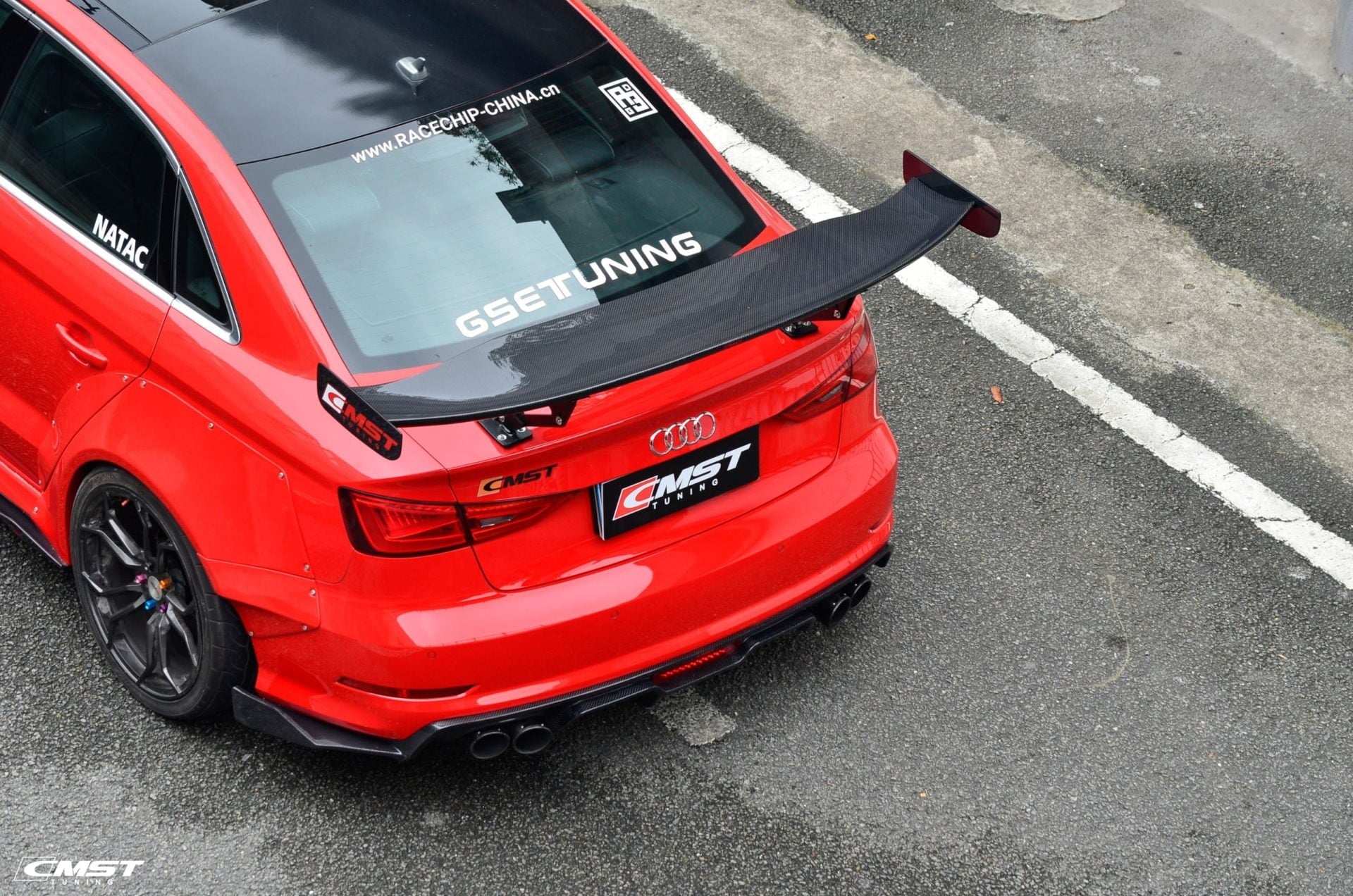 CMST Tuning Carbon Rear Spoiler GT Wing Ver.1 for Audi A3 S3 RS3 2014 - 2020 Aftermarket Carbon Fiber Part / Bodykit - Robot Bodykits