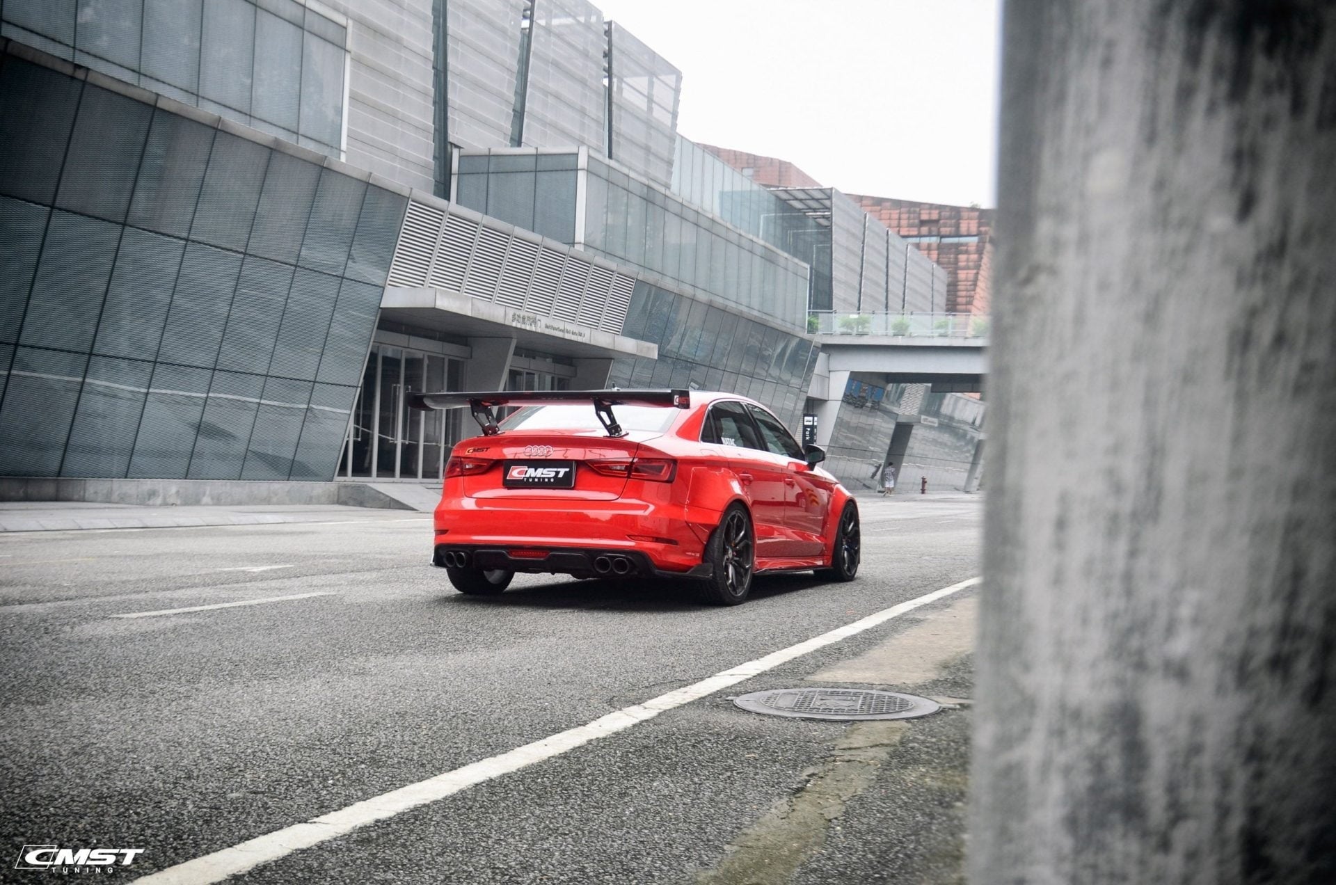 CMST Tuning Carbon Rear Spoiler GT Wing Ver.1 for Audi A3 S3 RS3 2014 - 2020 Aftermarket Carbon Fiber Part / Bodykit - Robot Bodykits