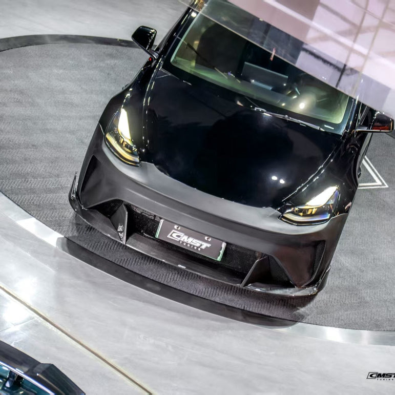 CMST Tuning Front Bumper & Lip for Tesla Model Y Performance AWD 2020 - 2025 Carbon Fiber/FRP Aftermarket Carbon Fiber Part / Bodykit - Robot Bodykits
