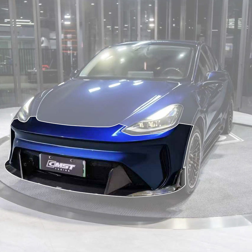 CMST Tuning Front Bumper & Lip for Tesla Model Y Performance AWD 2020 - 2025 Carbon Fiber/FRP Aftermarket Carbon Fiber Part / Bodykit - Robot Bodykits