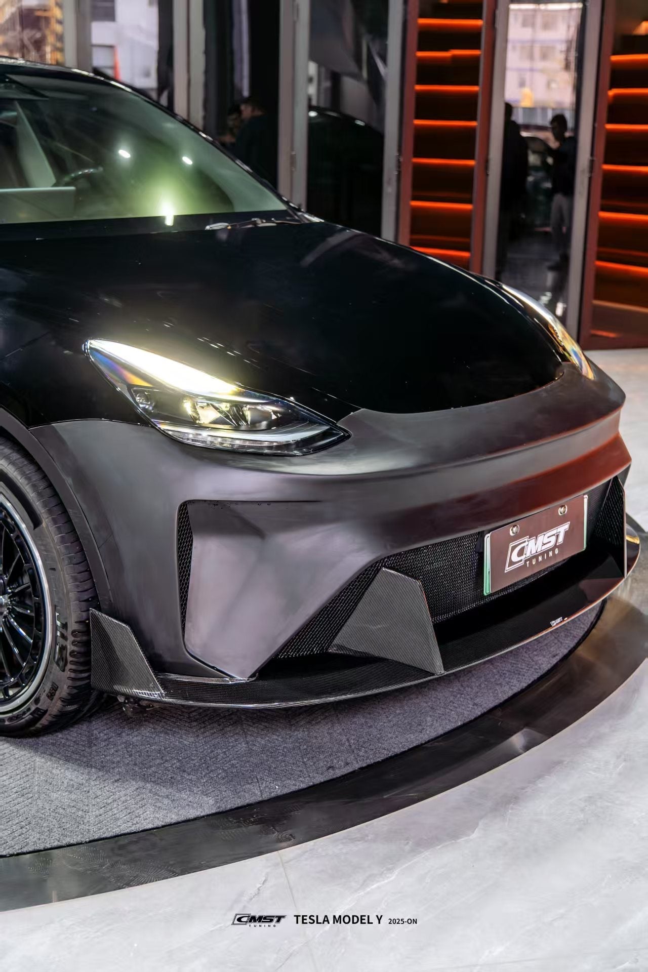 CMST Tuning Front Bumper & Lip for Tesla Model Y Performance AWD 2020 - 2025 Carbon Fiber/FRP Aftermarket Carbon Fiber Part / Bodykit - Robot Bodykits