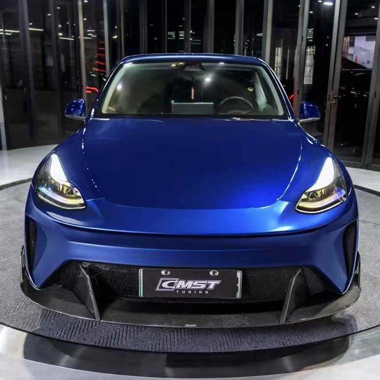 CMST Tuning Front Bumper & Lip for Tesla Model Y Performance AWD 2020 - 2025 Carbon Fiber/FRP Aftermarket Carbon Fiber Part / Bodykit - Robot Bodykits