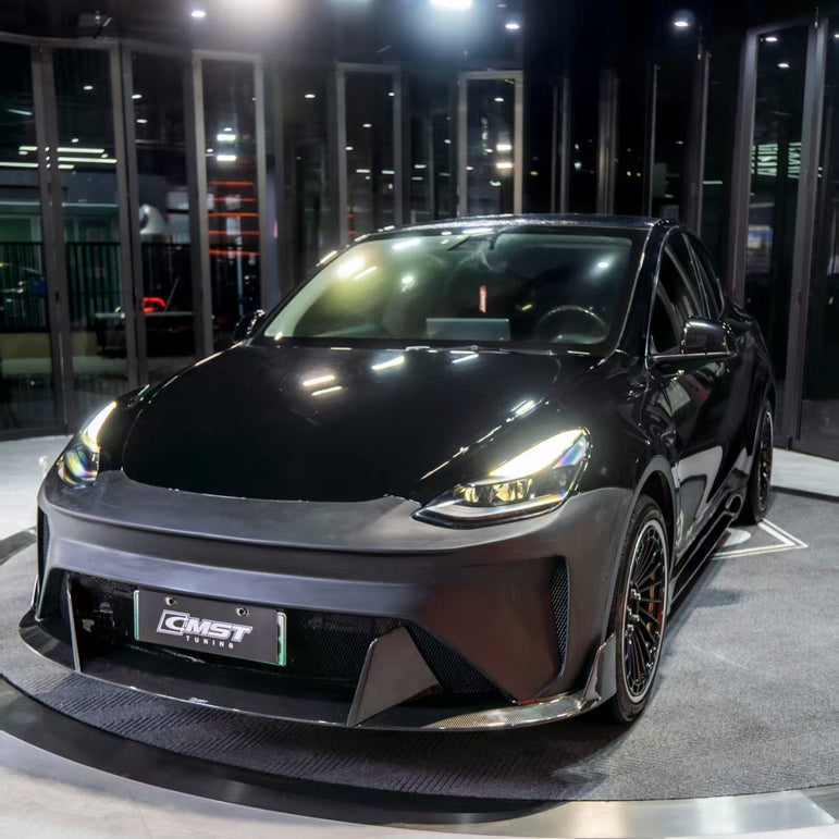 CMST Tuning Front Bumper & Lip for Tesla Model Y Performance AWD 2020 - 2025 Carbon Fiber/FRP Aftermarket Carbon Fiber Part / Bodykit - Robot Bodykits