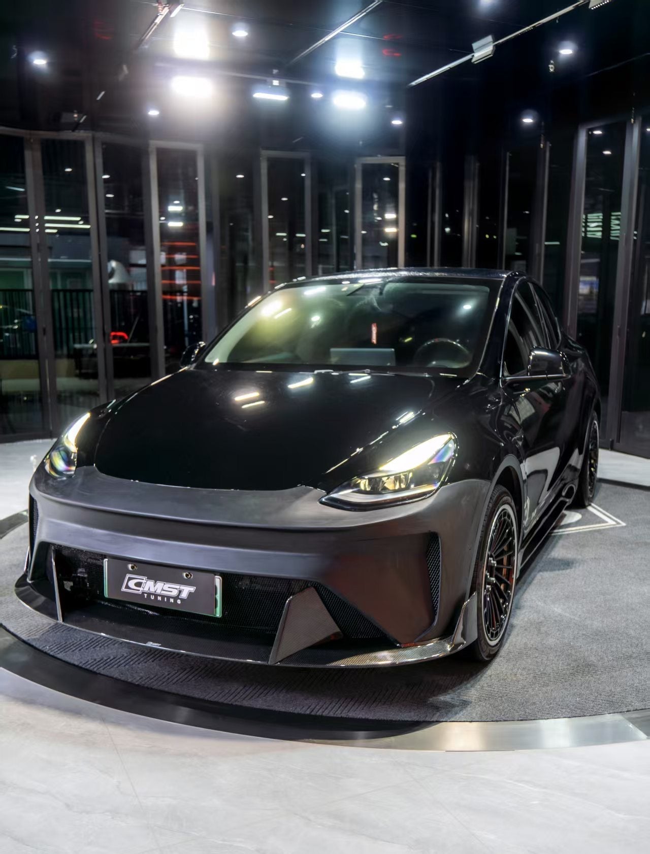 CMST Tuning Front Bumper & Lip for Tesla Model Y Performance AWD 2020 - 2025 Carbon Fiber/FRP Aftermarket Carbon Fiber Part / Bodykit - Robot Bodykits