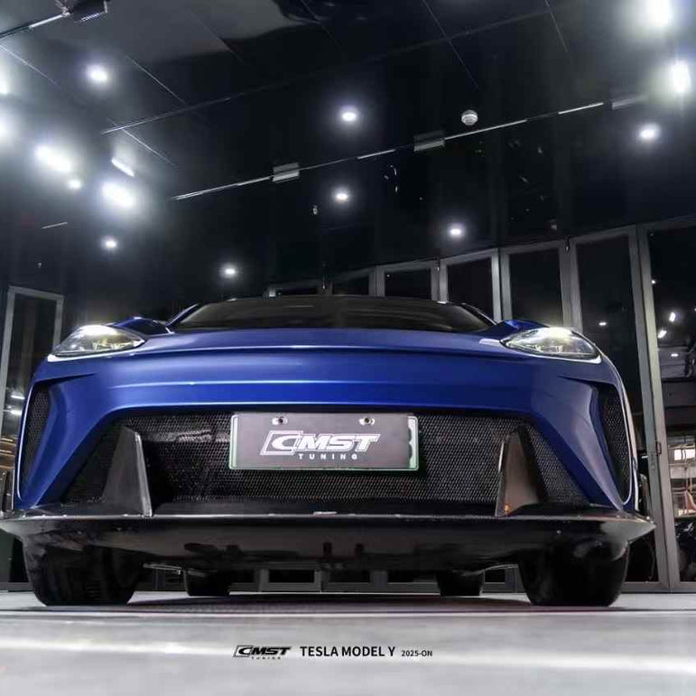 CMST Tuning Front Bumper & Lip for Tesla Model Y Performance AWD 2020 - 2025 Carbon Fiber/FRP Aftermarket Carbon Fiber Part / Bodykit - Robot Bodykits
