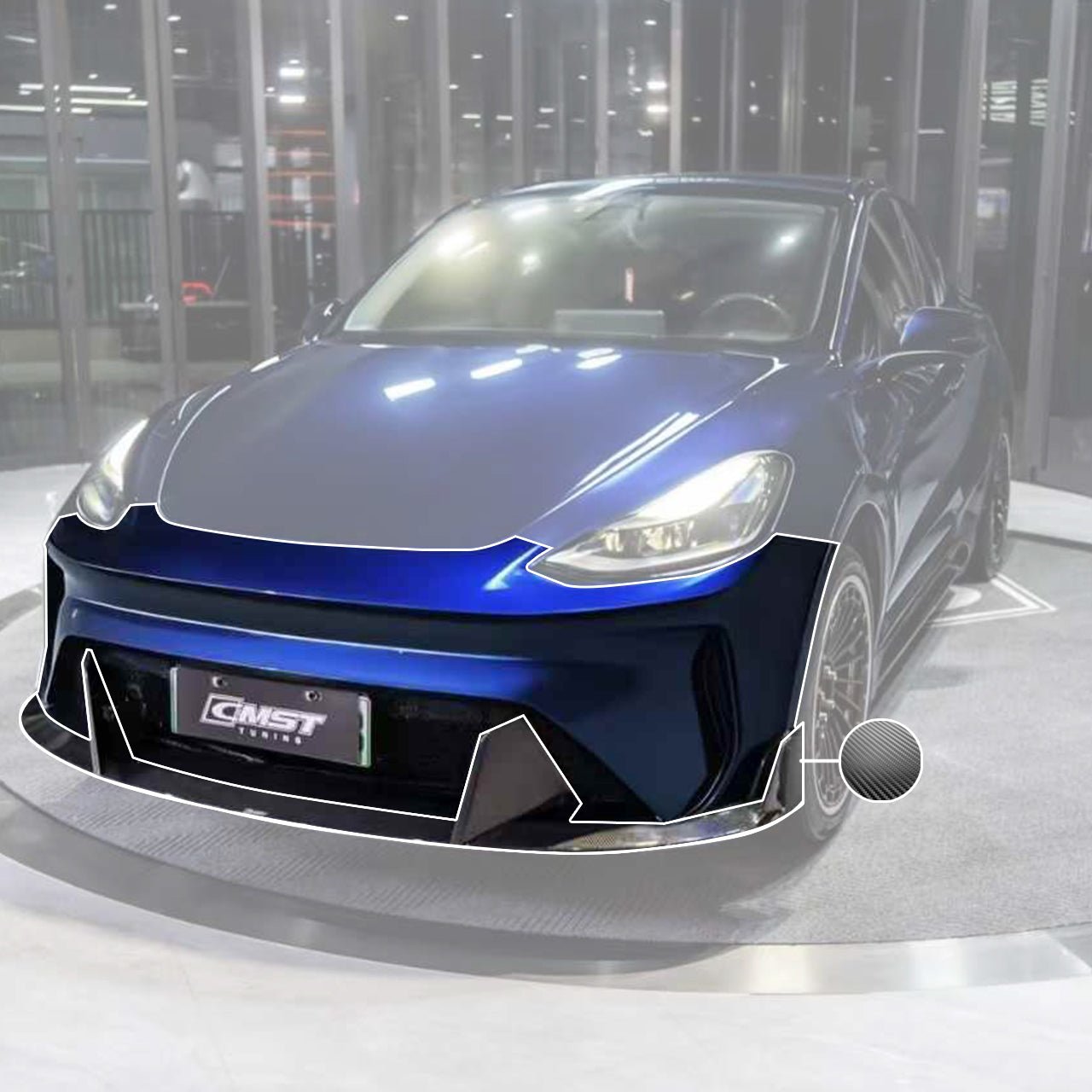 CMST Tuning Front Bumper & Lip for Tesla Model Y Performance AWD 2020 - 2025 Carbon Fiber/FRP Aftermarket Carbon Fiber Part / Bodykit - Robot Bodykits