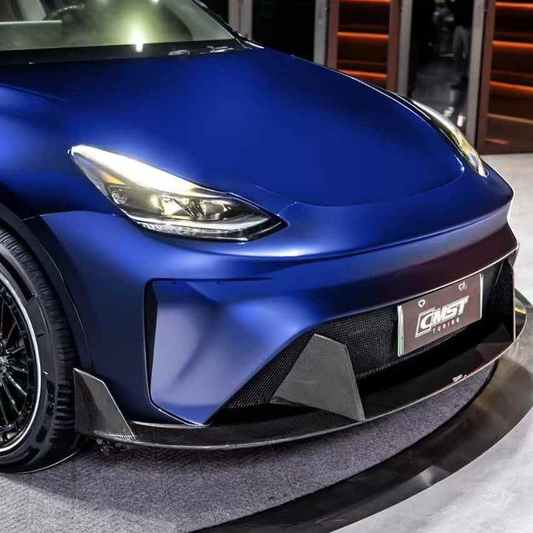 CMST Tuning Front Bumper & Lip for Tesla Model Y Performance AWD 2020 - 2025 Carbon Fiber/FRP Aftermarket Carbon Fiber Part / Bodykit - Robot Bodykits