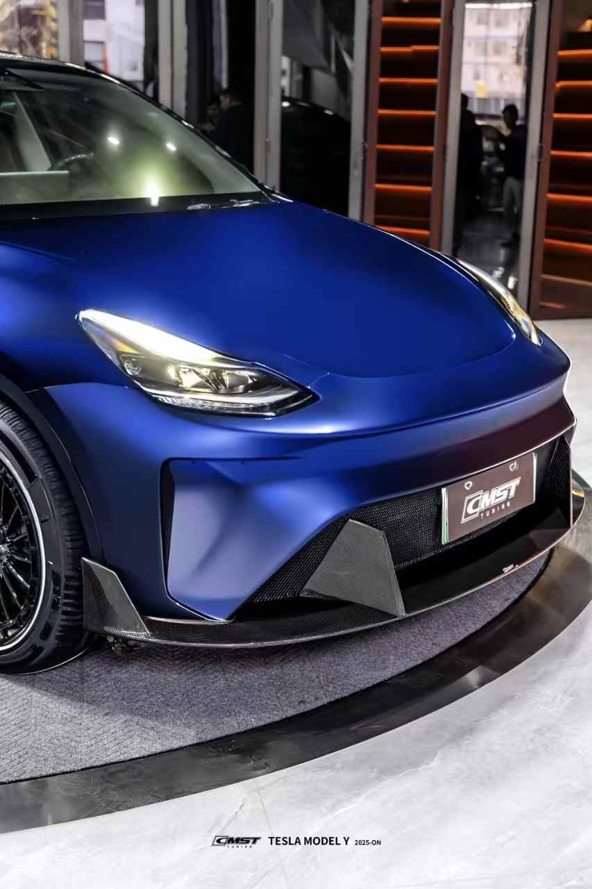 CMST Tuning Front Bumper & Lip for Tesla Model Y Performance AWD 2020 - 2025 Carbon Fiber/FRP Aftermarket Carbon Fiber Part / Bodykit - Robot Bodykits
