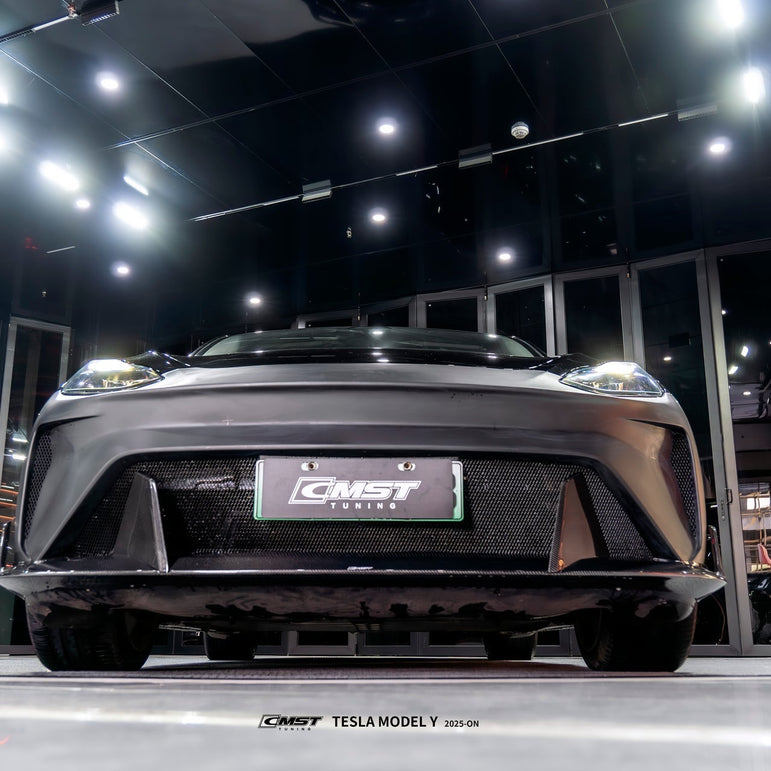 CMST Tuning Front Bumper & Lip for Tesla Model Y Performance AWD 2020 - 2025 Carbon Fiber/FRP Aftermarket Carbon Fiber Part / Bodykit - Robot Bodykits