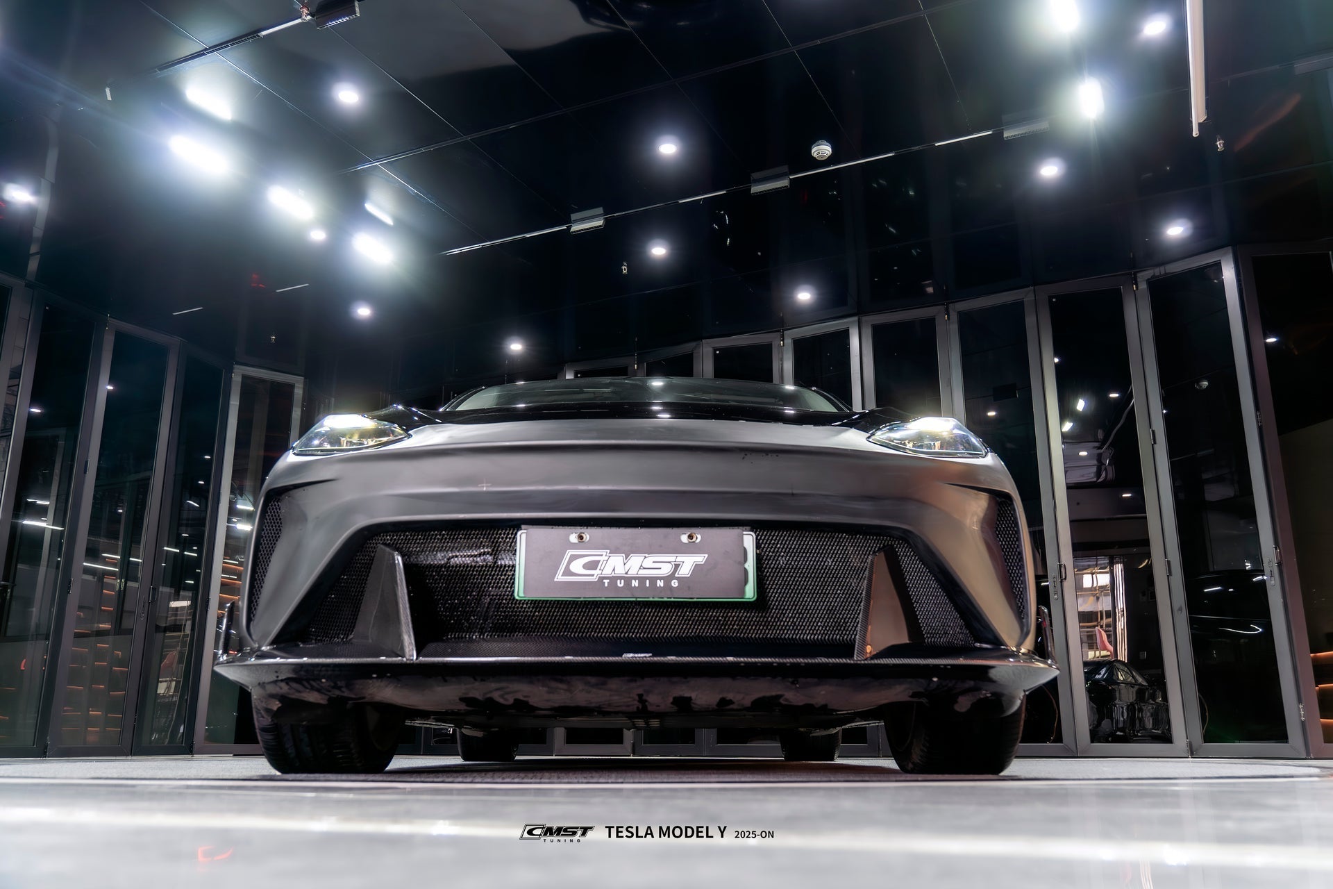 CMST Tuning Front Bumper & Lip for Tesla Model Y Performance AWD 2020 - 2025 Carbon Fiber/FRP Aftermarket Carbon Fiber Part / Bodykit - Robot Bodykits