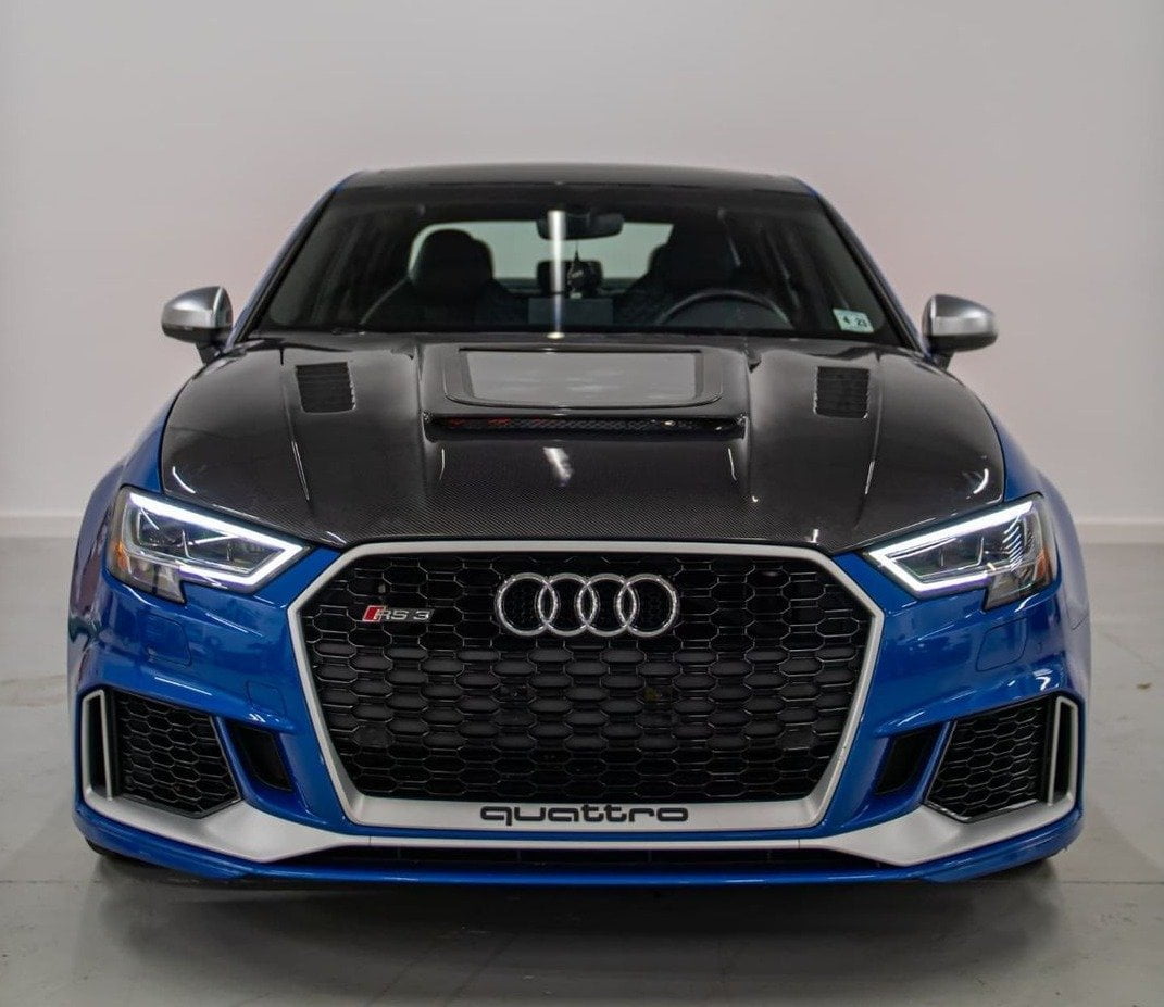 CMST Tuning Glass Transparent Carbon Fiber Hood Bonnet Ver.3 for Audi RS3 2018-2020 & 2014-2020 A3 & A3 S Line & S3 Aftermarket Carbon Fiber Part / Bodykit - Robot Bodykits