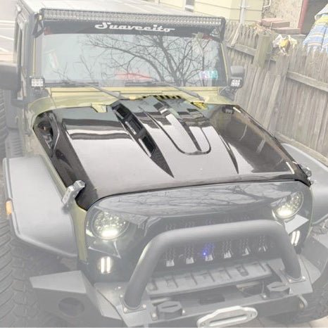 CMST Tuning Hood Bonnet for Jeep Wrangler Rubicon Sahara Sport S Carbon Fiber/FRP Aftermarket Carbon Fiber Part / Bodykit - Robot Bodykits