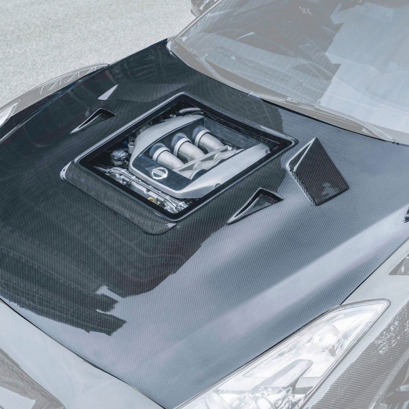 CMST Tuning Nissan GTR GT-R R35 2008-2016 Carbon Fiber Tempered Glass Transparent Hood Window See Through Aftermarket Carbon Fiber Part / Bodykit - Robot Bodykits