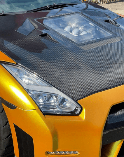 CMST Tuning Nissan GTR GT-R R35 2008-2016 Carbon Fiber Tempered Glass Transparent Hood Window See Through Aftermarket Carbon Fiber Part / Bodykit - Robot Bodykits