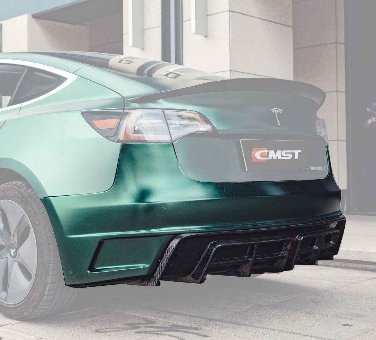 CMST Tuning Rear Bumper & Rear Diffuser for Tesla Model 3 Aftermarket Carbon Fiber Part / Bodykit - Robot Bodykits