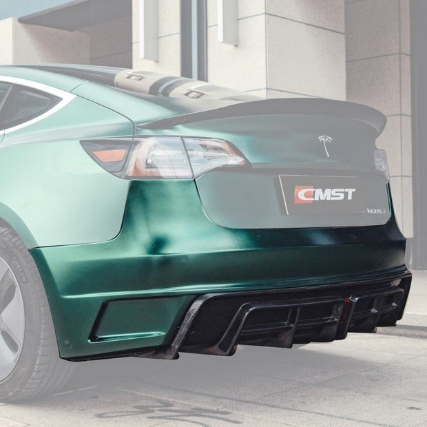 CMST Tuning Rear Bumper & Rear Diffuser for Tesla Model 3 Aftermarket Carbon Fiber Part / Bodykit - Robot Bodykits