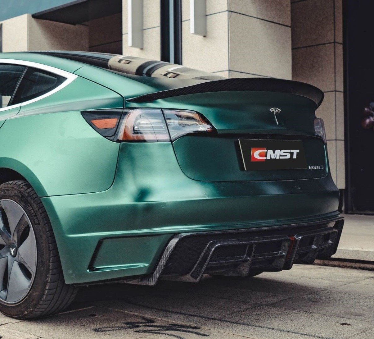 CMST Tuning Rear Bumper & Rear Diffuser for Tesla Model 3 Aftermarket Carbon Fiber Part / Bodykit - Robot Bodykits