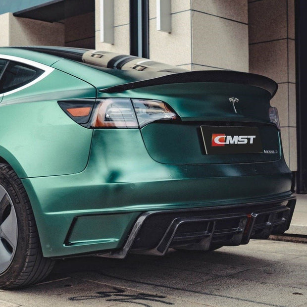 CMST Tuning Rear Bumper & Rear Diffuser for Tesla Model 3 Aftermarket Carbon Fiber Part / Bodykit - Robot Bodykits