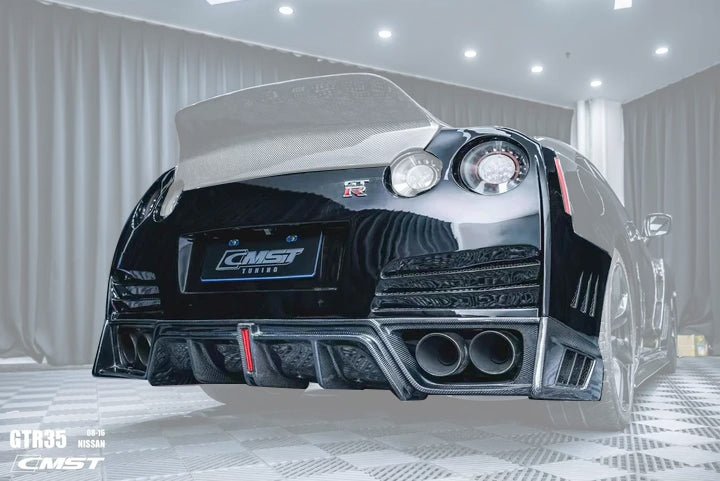 CMST Tuning Rear Bumper & Rear Diffuser Ver.2 for Nissan GTR GT-R R35 2008-2016 Carbon Fiber / FRP Aftermarket Carbon Fiber Part / Bodykit - Robot Bodykits