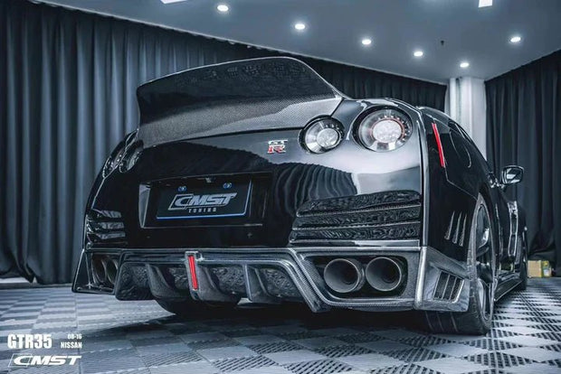 CMST Tuning Rear Bumper & Rear Diffuser Ver.2 for Nissan GTR GT-R R35 2008-2016 Carbon Fiber / FRP Aftermarket Carbon Fiber Part / Bodykit - Robot Bodykits