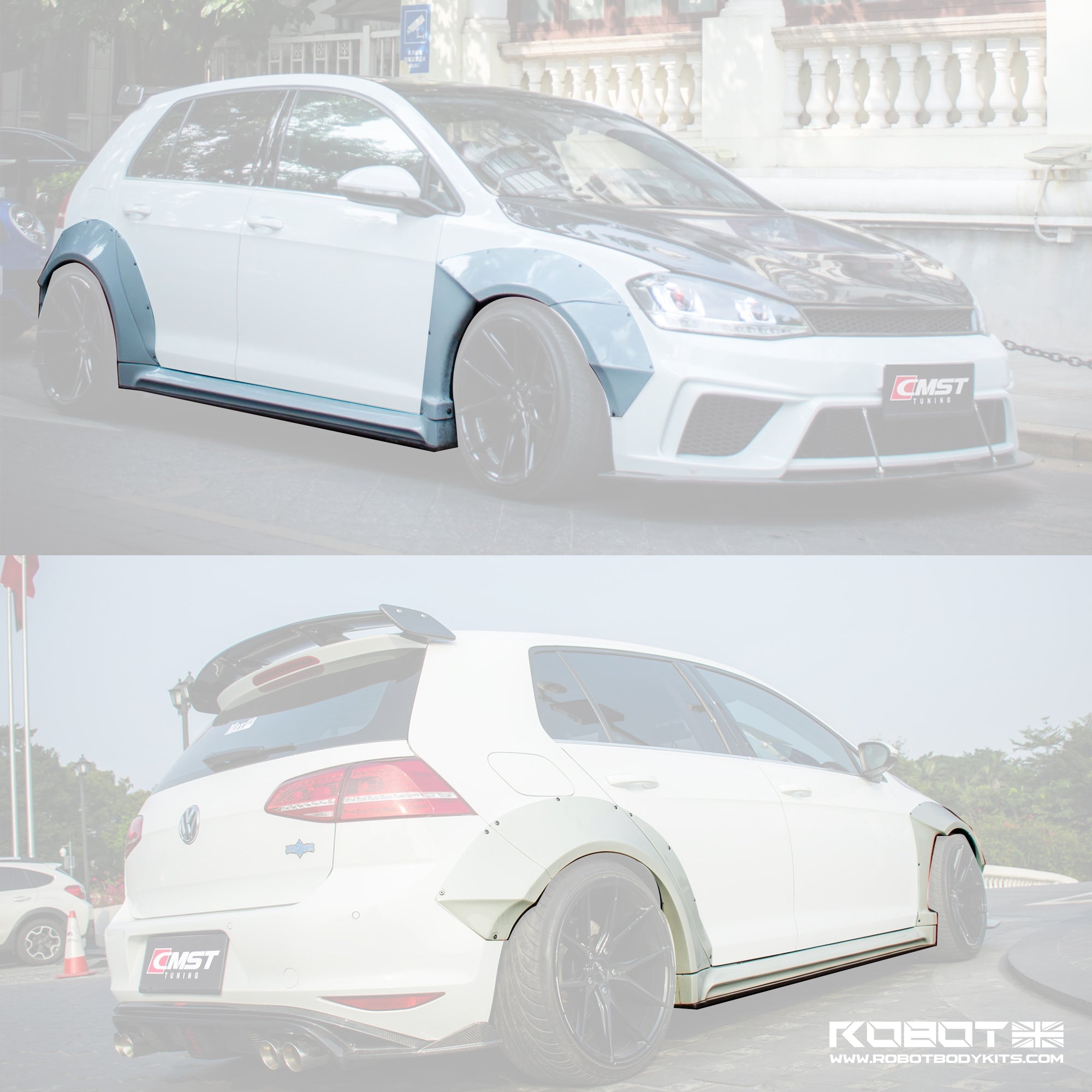 CMST Tuning Widebody Wheel Arches & Side Skirts for Volkswagen GTI Golf R MK7 MK7.5 Aftermarket Carbon Fiber Part / Bodykit - Robot Bodykits