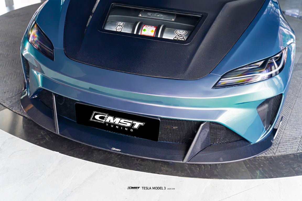 CMST V2 Tempered Glass Clearview Hood for Tesla Model 3 Highland 2024 - ON Aftermarket Carbon Fiber Part / Bodykit - Robot Bodykits