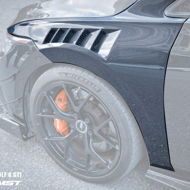 CMST Tuning Dry-Carbon Fiber Front Fenders for Volkswagen GTI & Golf R MK8 - Robot Bodykits