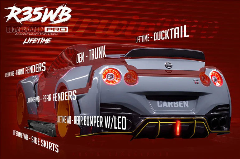 DarwinPRO 2008 - 2022 Nissan GTR R35 CBA & DBA & EBA BKSSII Style Partial Carbon Fiber Full Wide Body Kit Aftermarket Carbon Fiber Part / Bodykit - Robot Bodykits