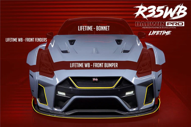DarwinPRO 2008 - 2022 Nissan GTR R35 CBA & DBA & EBA BKSSII Style Partial Carbon Fiber Full Wide Body Kit Aftermarket Carbon Fiber Part / Bodykit - Robot Bodykits