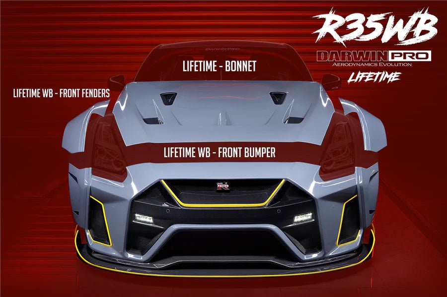 DarwinPRO 2008 - 2022 Nissan GTR R35 CBA & DBA & EBA BKSSII Style Partial Carbon Fiber Full Wide Body Kit Aftermarket Carbon Fiber Part / Bodykit - Robot Bodykits