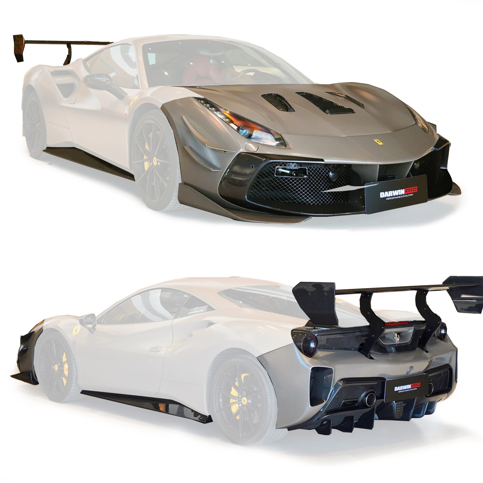 DarwinPRO 2015 - 2020 Ferrari 488 GTB Challenge Evo Modena Style Full Body Kit Aftermarket Carbon Fiber Part / Bodykit - Robot Bodykits