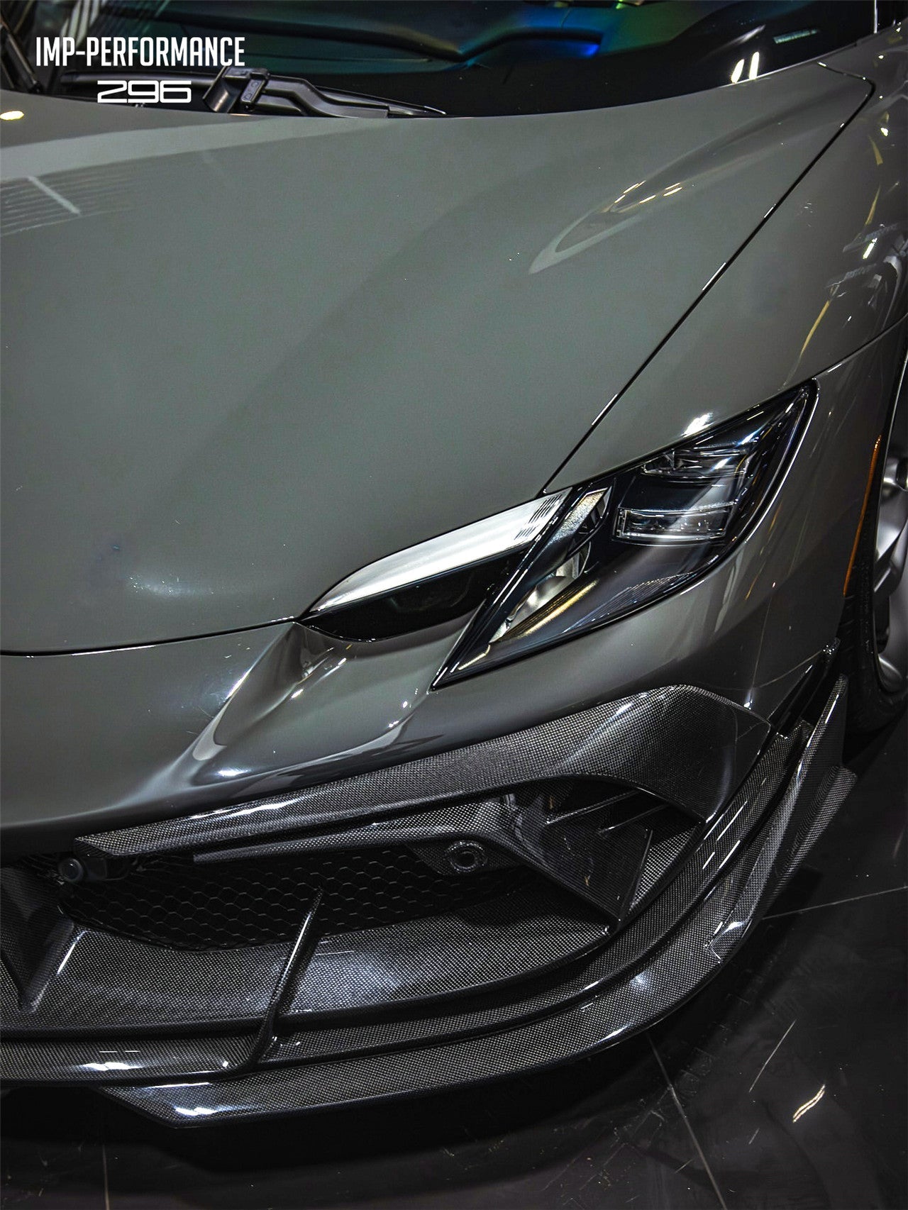 DarwinPRO 2022 - 2026 Ferrari 296 GTB & GTS Type F171 iMP Style Carbon Fiber Full Kit (For Surround View Camera System Bumper Only) Aftermarket Carbon Fiber Part / Bodykit - Robot Bodykits