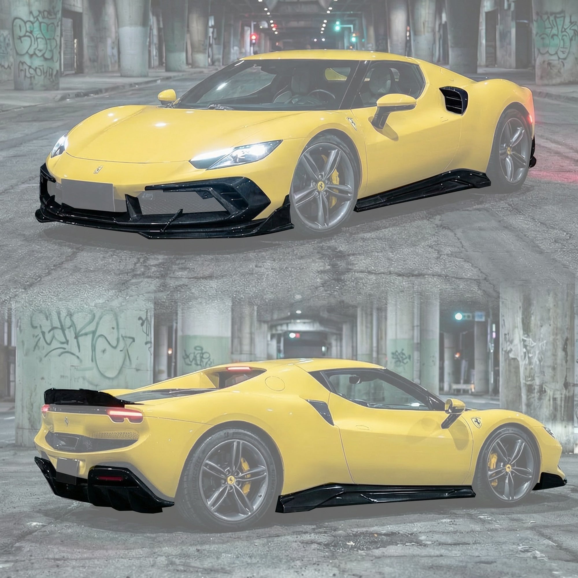 DarwinPRO 2022 - 2026 Ferrari 296 GTB & GTS Type F171 iMP Style Carbon Fiber Full Kit (For Surround View Camera System Bumper Only) Aftermarket Carbon Fiber Part / Bodykit - Robot Bodykits