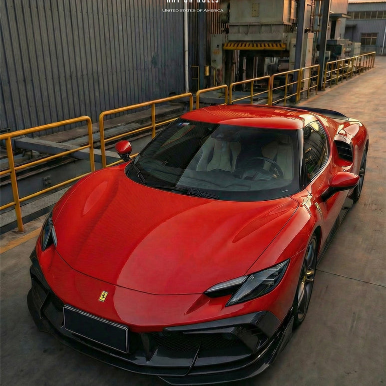 DarwinPRO 2022 - 2026 Ferrari 296 GTB & GTS Type F171 iMP Style Carbon Fiber Full Kit (For Surround View Camera System Bumper Only) Aftermarket Carbon Fiber Part / Bodykit - Robot Bodykits