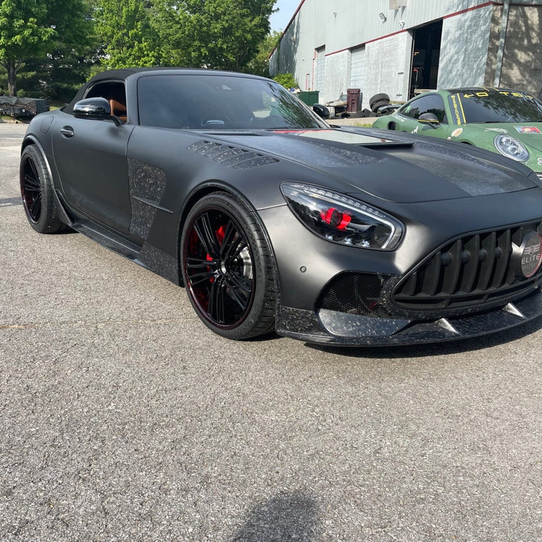 CMST Carbon Fiber Clear View Tempered Glass Transparent Hood Black Series Style for Mercedes Benz C190 AMG GT GTS GTC GTR 2015-2021 - Robot Bodykits