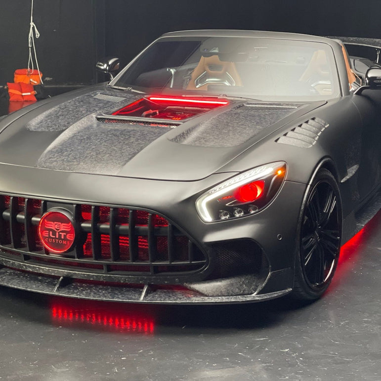 CMST Carbon Fiber Clear View Tempered Glass Transparent Hood Black Series Style for Mercedes Benz C190 AMG GT GTS GTC GTR 2015-2021 - Robot Bodykits