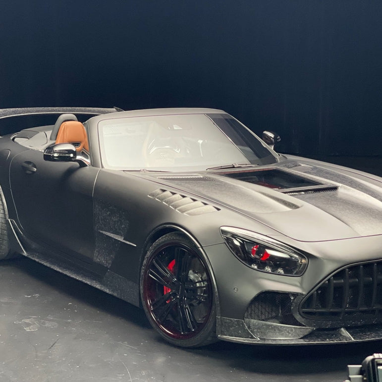 CMST Carbon Fiber Clear View Tempered Glass Transparent Hood Black Series Style for Mercedes Benz C190 AMG GT GTS GTC GTR 2015-2021 - Robot Bodykits