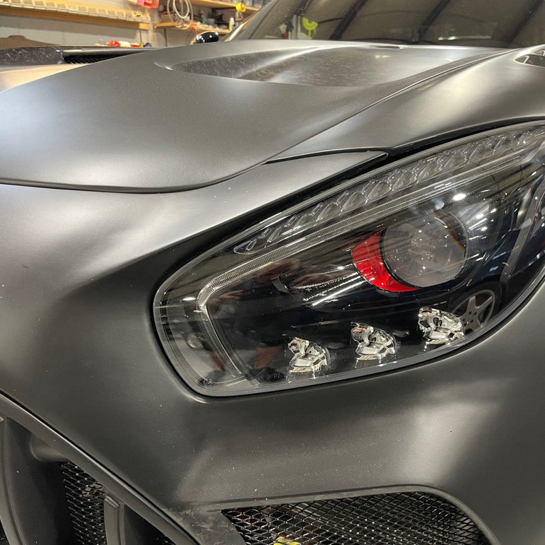 CMST Carbon Fiber Clear View Tempered Glass Transparent Hood Black Series Style for Mercedes Benz C190 AMG GT GTS GTC GTR 2015-2021 - Robot Bodykits